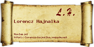 Lorencz Hajnalka névjegykártya
